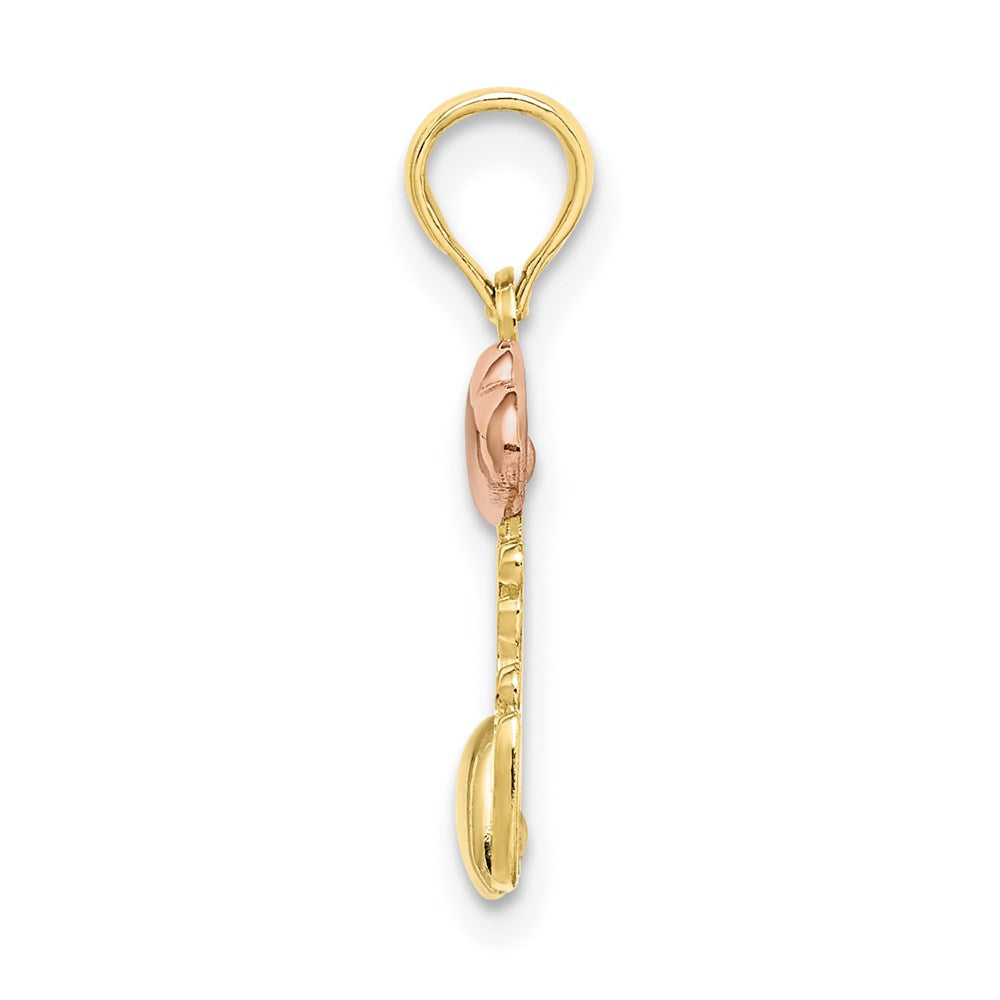 Million Charms 10K Yellow & Rose Gold Themed With Rhodium-plated I Love You With Hearts Charm