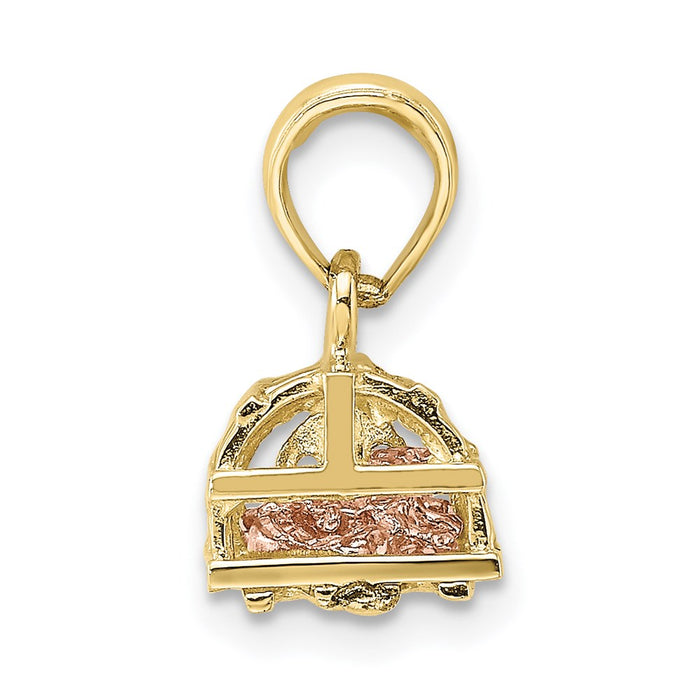 Million Charms 10K Rose & Yellow Gold Themed Lobster Trap With Moveable Lobster Pendant