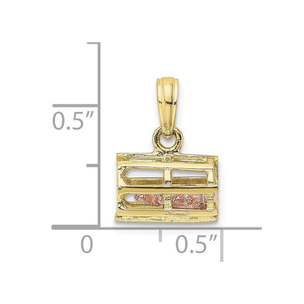Million Charms 10K Rose & Yellow Gold Themed Lobster Trap With Moveable Lobster Pendant