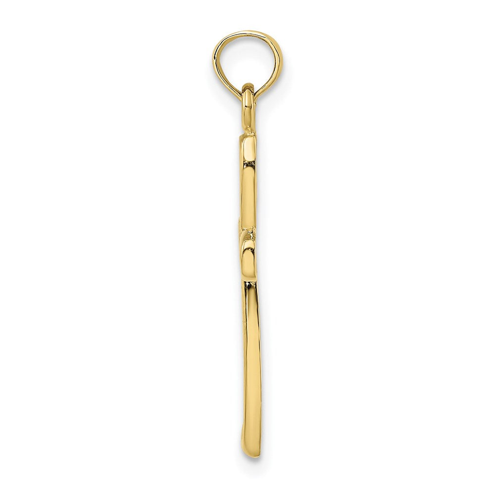Million Charms 10K Yellow Gold Themed With Rhodium-Plated Filigree Relgious Cross Charm