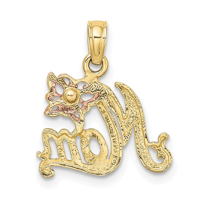 Million Charms 10K Two-Tone Mom With Butterfly Charm