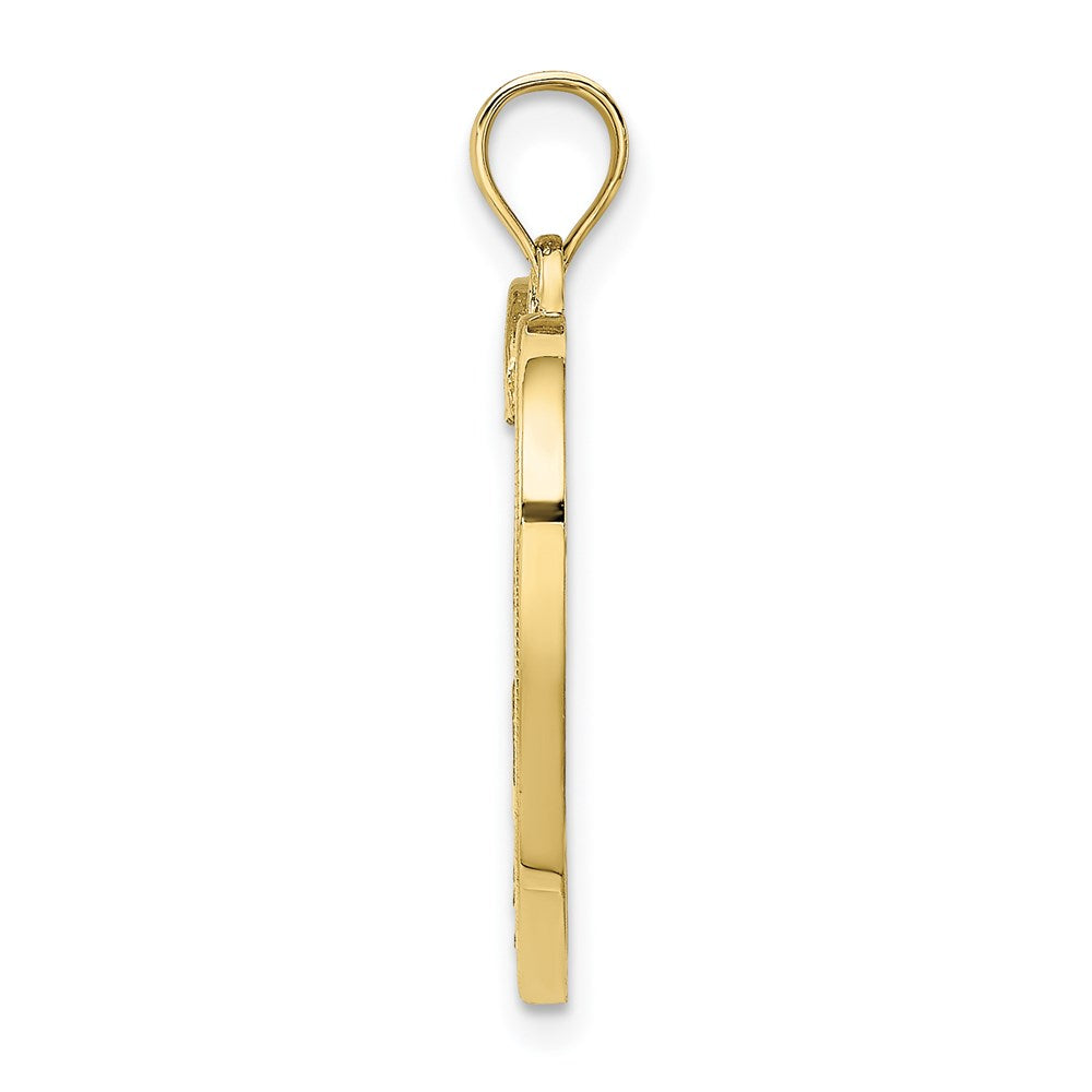 Million Charms 10K Yellow Gold Themed With Rhodium-Plated Heart With 2 Kids Mom Charm
