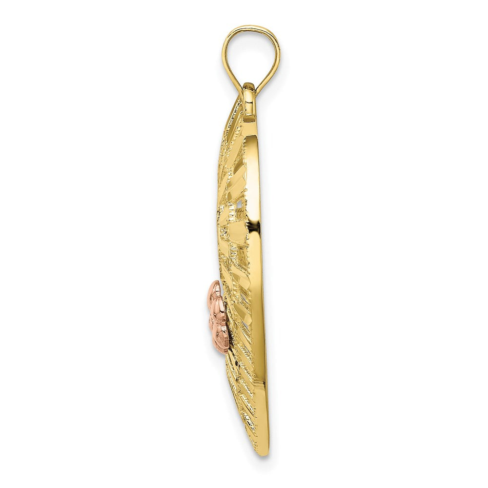 Million Charms 10K Yellow & Rose Gold Themed With Rhodium-Plated & Diamond-Cut Mom Heart Charm