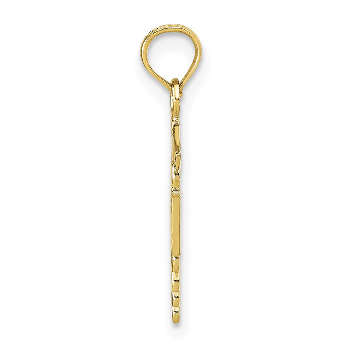 Million Charms 10K Yellow Gold Themed RN (Registered Nurse) & Caduceus Pendant
