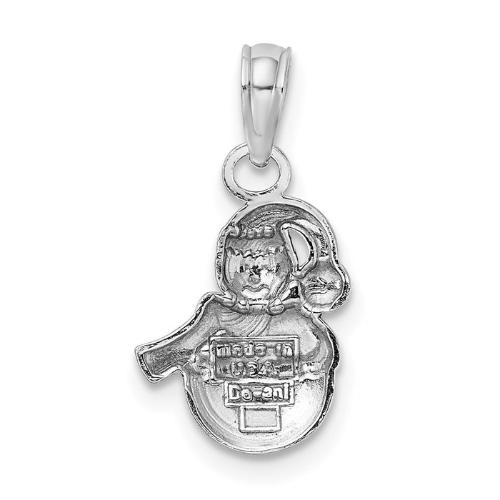 Million Charms 10K White Gold Themed Snowman Pendant