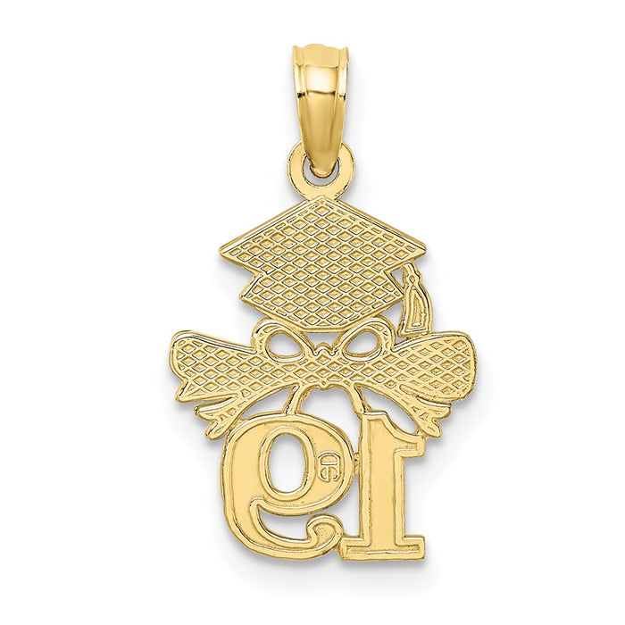 Million Charms 10K Yellow Gold Themed Graduation Cap & Diploma - 19 Charm