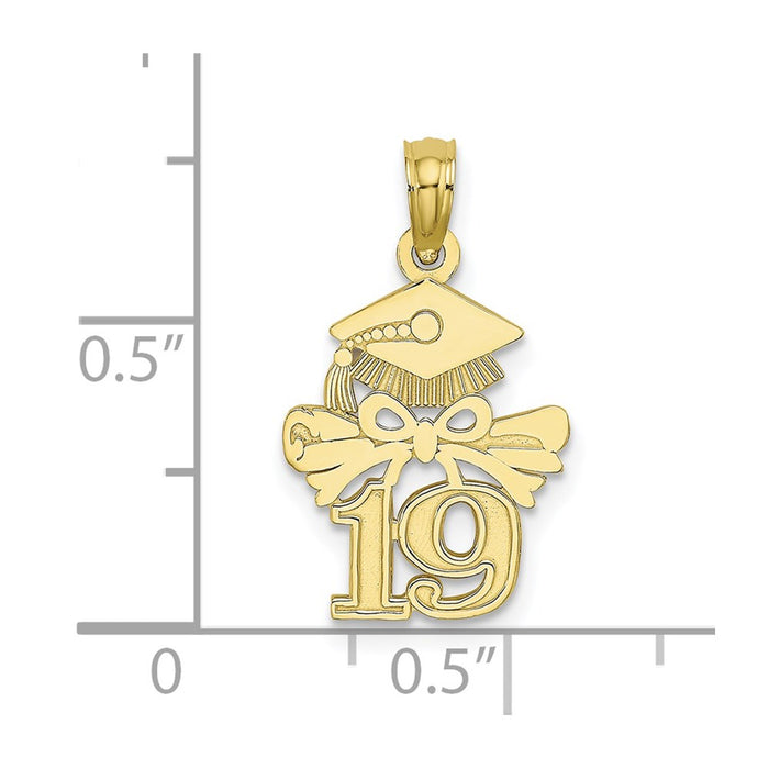 Million Charms 10K Yellow Gold Themed Graduation Cap & Diploma - 19 Charm