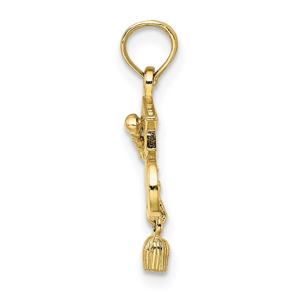 Million Charms 10K Yellow Gold Themed Graduation Cap 20 With Dangling Tassle Charm