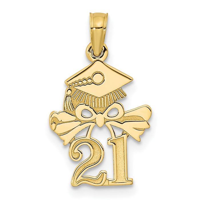 Million Charms 10K Yellow Gold  Graduation Cap and Diploma - 2021 Necklace Charm Pendant