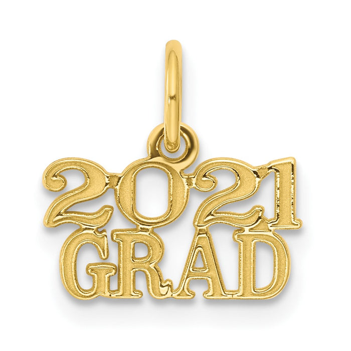 Million Charms 10K Yellow Gold  2021 GRAD Graduation  GRAD Graduation uation Necklace Charm Pendant