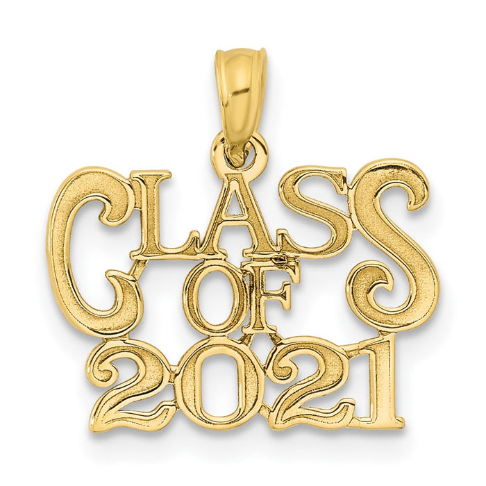 Million Charms 10K Yellow Gold  CLASS OF 2021 Graduation Necklace Charm Pendant