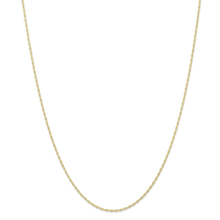 Million Charms 10k Yellow Gold, Necklace Chain, 1.15mm Carded Cable Rope Chain, Chain Length: 18 inches