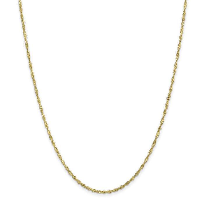 Million Charms 10k Yellow Gold, Necklace Chain, 1.7mm Singapore Chain, Chain Length: 18 inches
