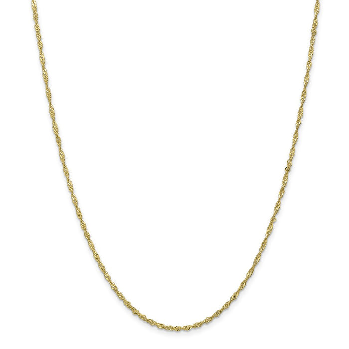 Million Charms 10k Yellow Gold, Necklace Chain, 1.7mm Singapore Chain, Chain Length: 30 inches