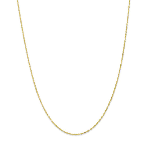 Million Charms 10k Yellow Gold, Necklace Chain, 1.10mm Singapore Chain, Chain Length: 16 inches