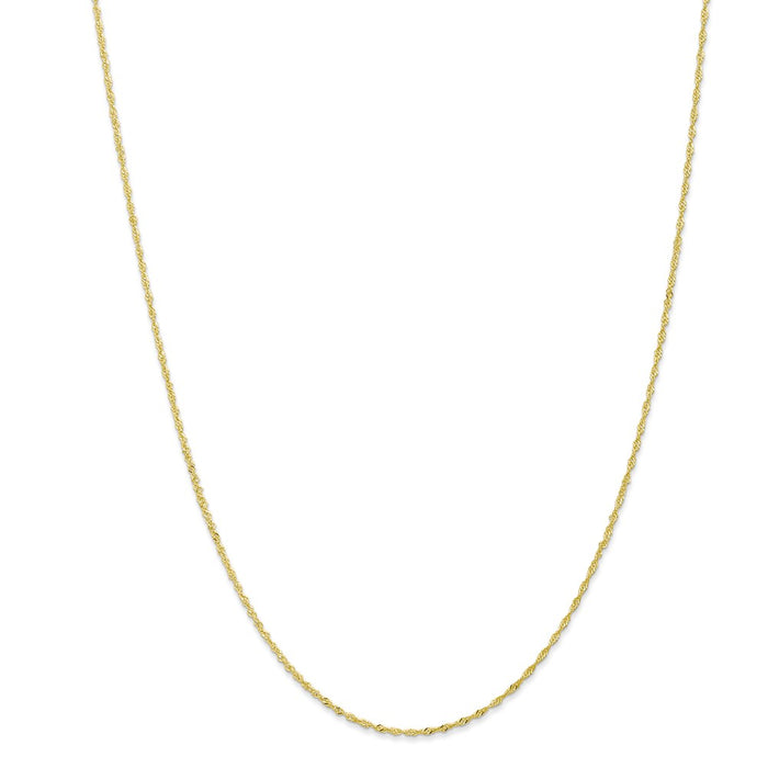 Million Charms 10k Yellow Gold, Necklace Chain, 1.10mm Singapore Chain, Chain Length: 20 inches