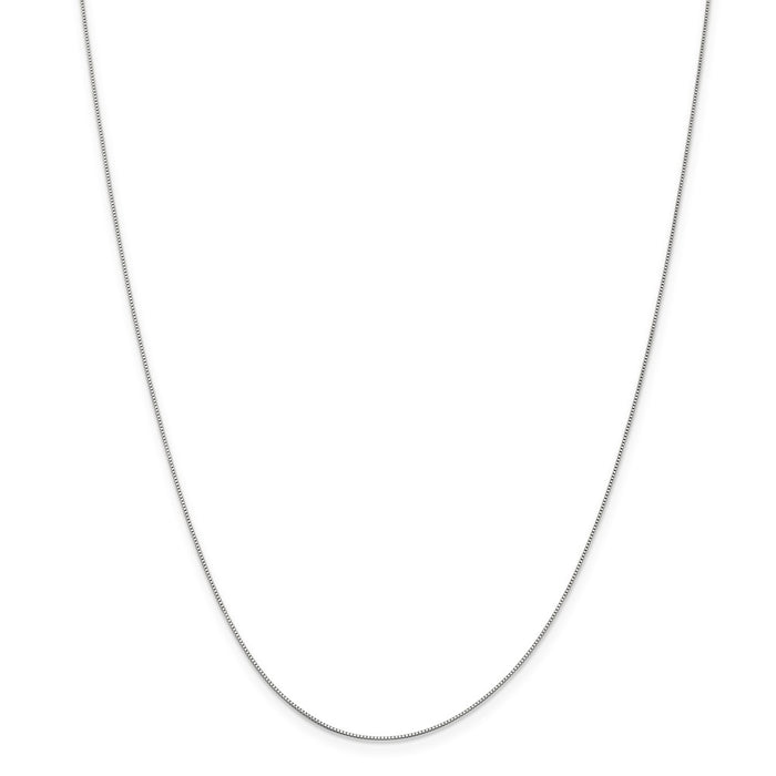 Million Charms 10k White Gold, Necklace Chain, .5mm Box Chain, Chain Length: 16 inches