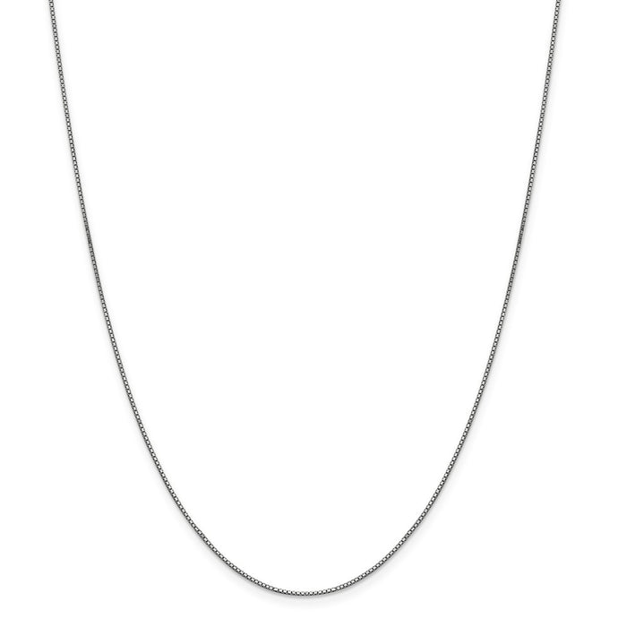Million Charms 10k White Gold, Necklace Chain, .90mm Box Chain, Chain Length: 22 inches