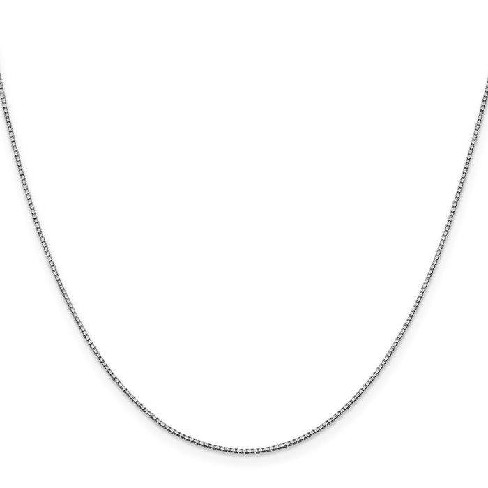 Million Charms 10k White Gold, Necklace Chain, 1mm Box Chain, Chain Length: 22 inches