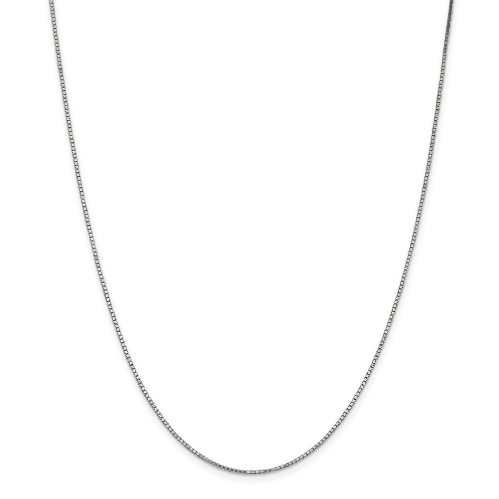 Million Charms 10k White Gold, Necklace Chain, 1.1mm Box Chain, Chain Length: 16 inches