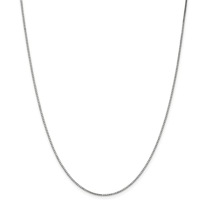 Million Charms 10k White Gold, Necklace Chain, 1.1mm Box Chain, Chain Length: 24 inches