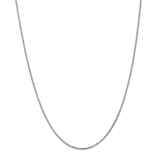 Million Charms 10k White Gold, Necklace Chain, 1.30mm Box Chain, Chain Length: 30 inches