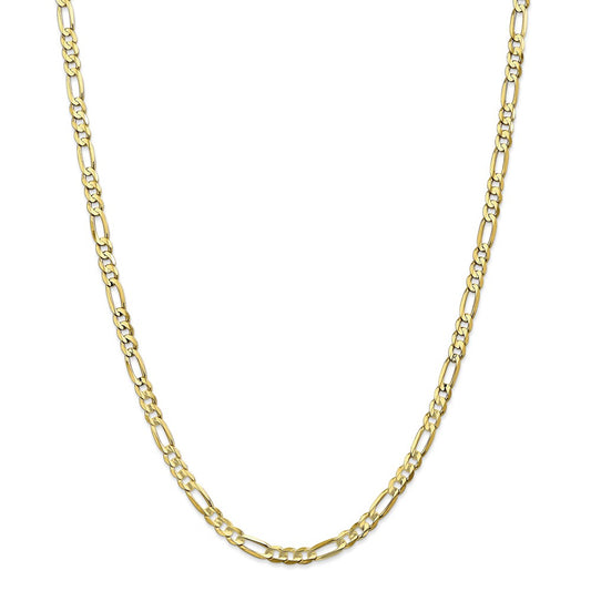 Million Charms 10k Yellow Gold, Necklace Chain, 4.5mm Light Concave Figaro Chain, Chain Length: 22 inches