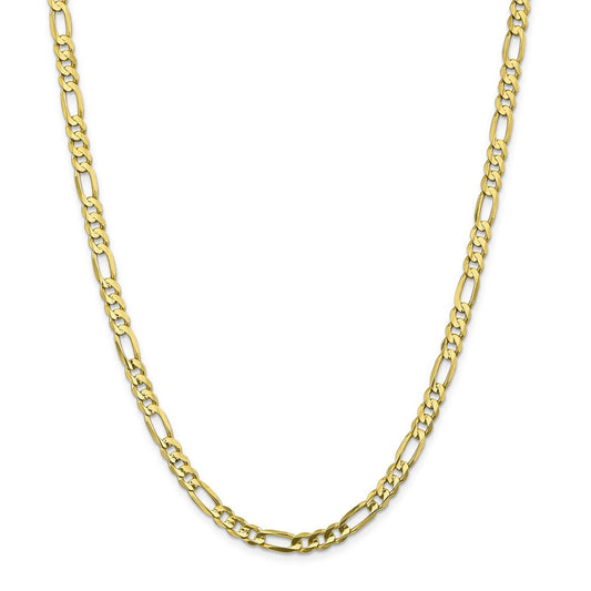Million Charms 10k Yellow Gold, Necklace Chain, 5.5mm Light Concave Figaro Chain, Chain Length: 22 inches