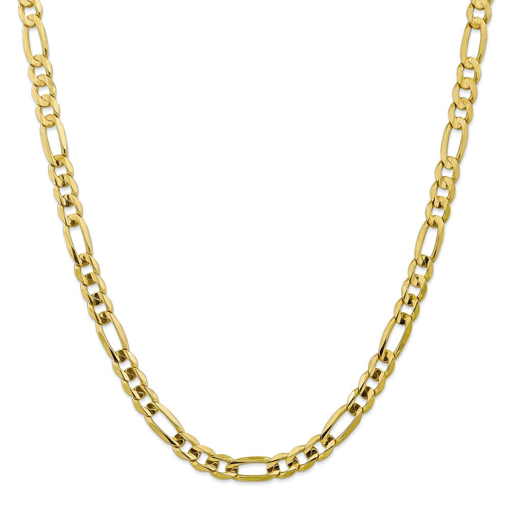 Million Charms 10k Yellow Gold, Necklace Chain, 7.5mm Light Concave Figaro Chain, Chain Length: 20 inches