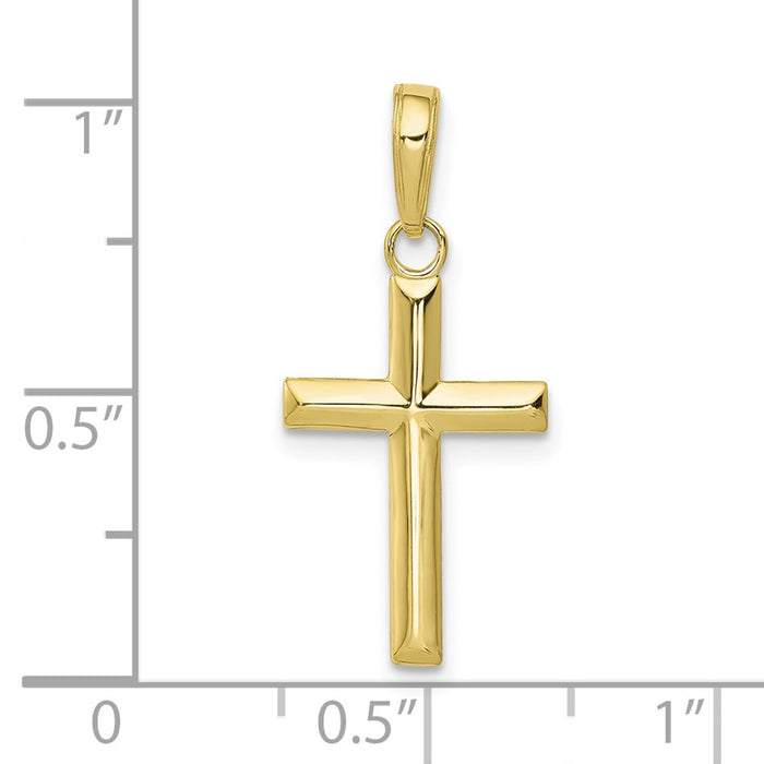 Million Charms 10K Yellow Gold Themed Small Relgious Cross Pendant