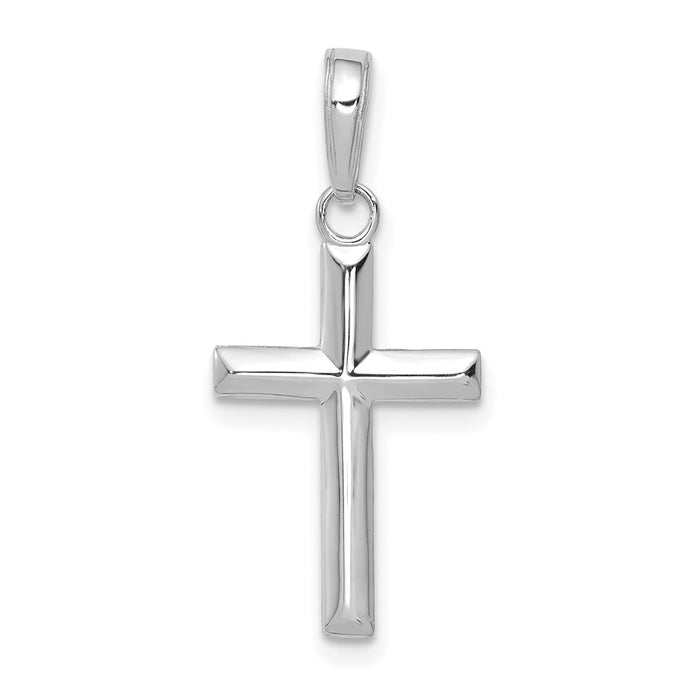 Million Charms 10K White Gold Themed Small Relgious Cross Pendant