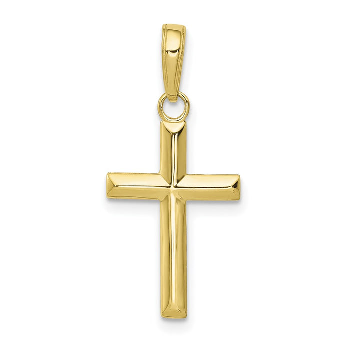 Million Charms 10K Yellow Gold Themed Small Relgious Cross Pendant