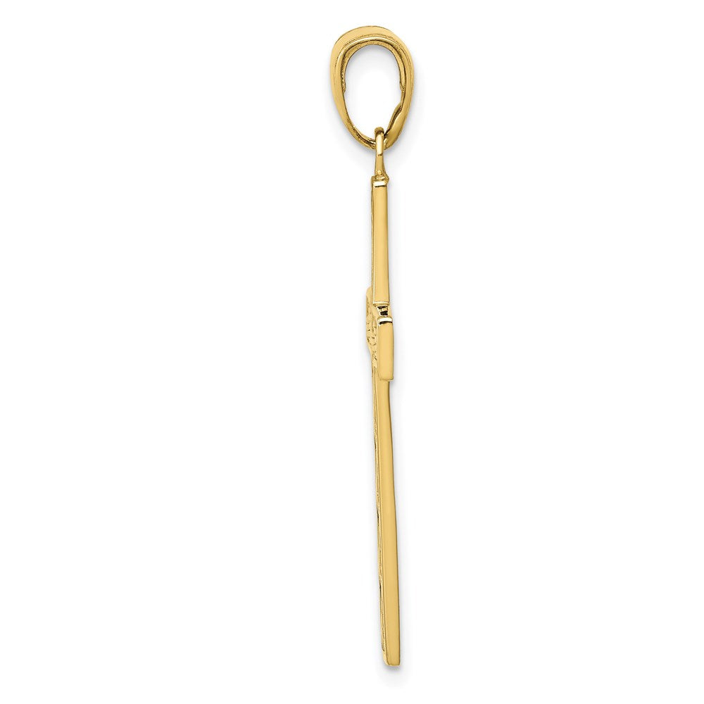 Million Charms 10K Yellow Gold Themed Rope Relgious Cross Pendant