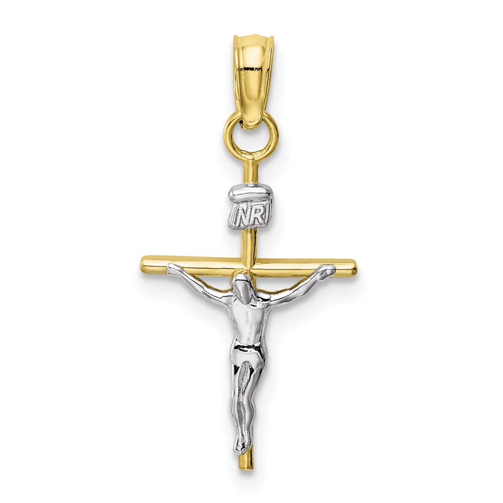 Million Charms 10K Two-Tone Inri Relgious Crucifix Pendant