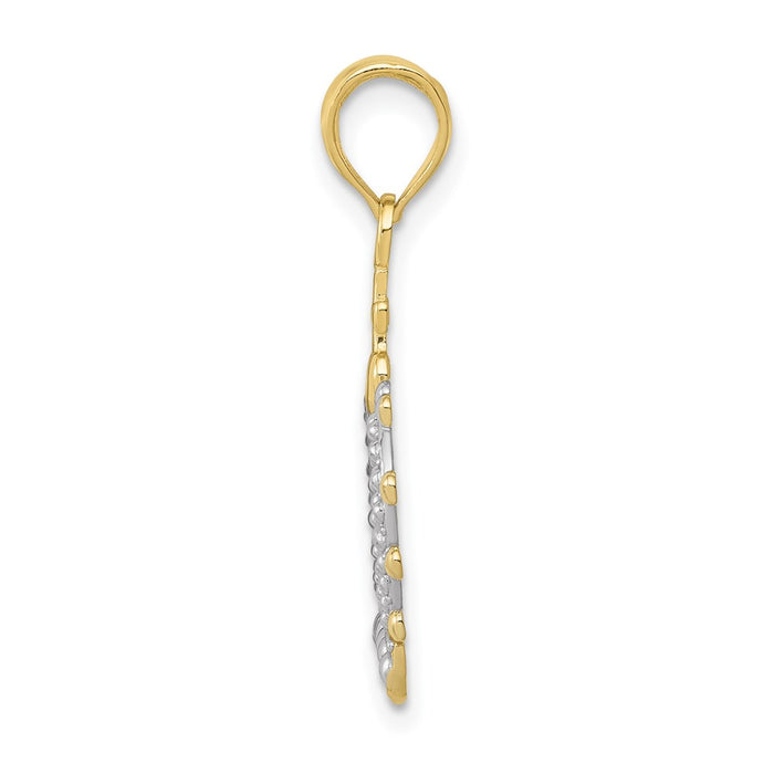 Million Charms 10K Yellow Gold Themed With Rhodium-plated Crown Pendant
