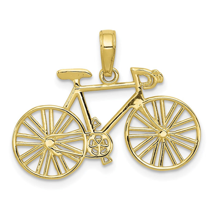 Million Charms 10K Yellow Gold Themed Polished Bicycle Charm