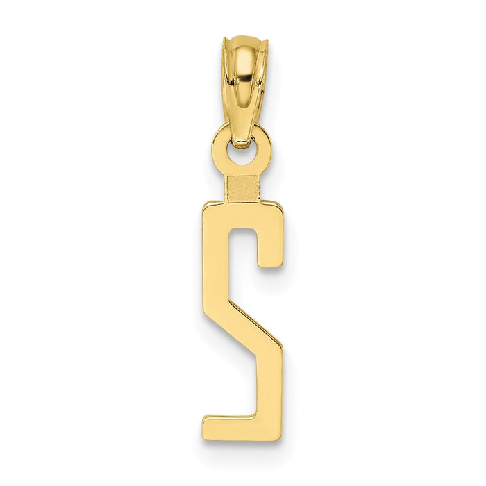 Million Charms 10K Yellow Gold Themed Number 2 Block Charm