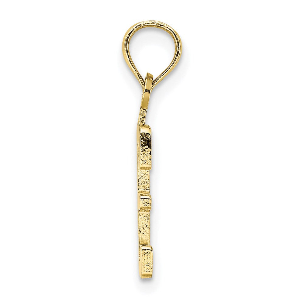 Million Charms 10K Yellow Gold Themed Number 3 Block Charm