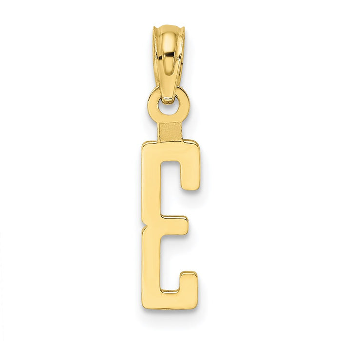 Million Charms 10K Yellow Gold Themed Number 3 Block Charm