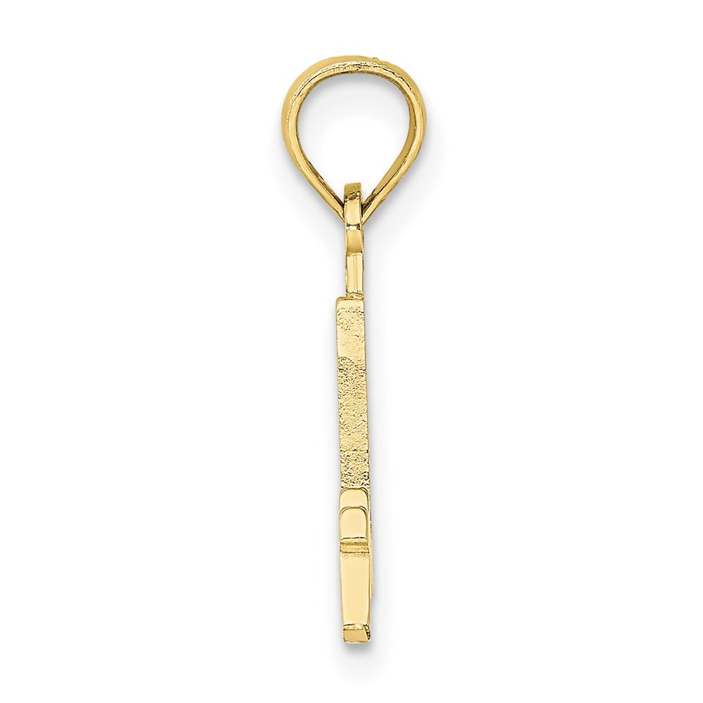 Million Charms 10K Yellow Gold Themed Number 4 Block Charm