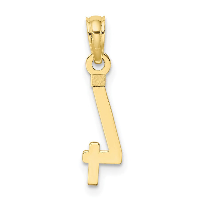 Million Charms 10K Yellow Gold Themed Number 4 Block Charm