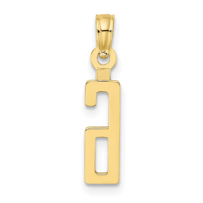 Million Charms 10K Yellow Gold Themed Number 6 Block Charm