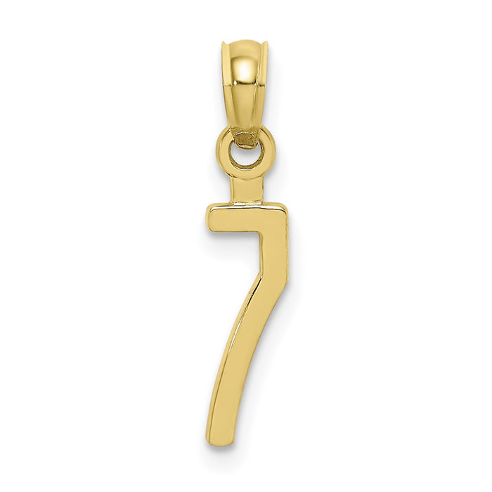 Million Charms 10K Yellow Gold Themed Number 7 Block Charm
