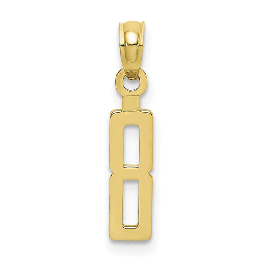 Million Charms 10K Yellow Gold Themed Number 8 Block Charm