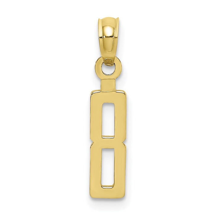 Million Charms 10K Yellow Gold Themed Number 8 Block Charm