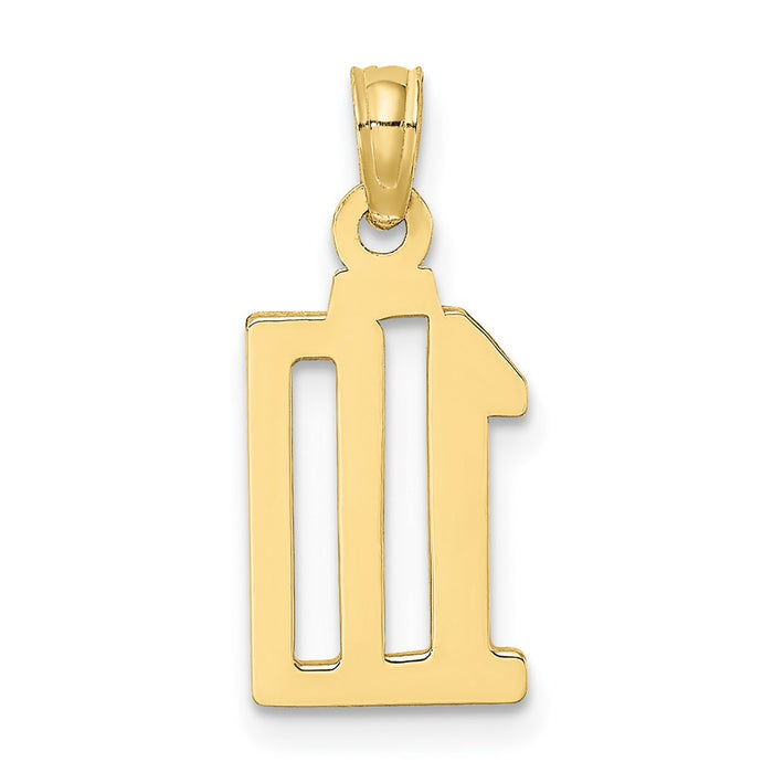 Million Charms 10K Yellow Gold Themed Number 10 Pendant