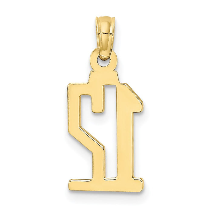 Million Charms 10K Yellow Gold Themed Number 12 Pendant