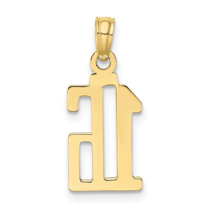 Million Charms 10K Yellow Gold Themed Number 16 Pendant