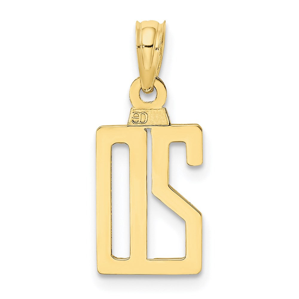 Million Charms 10K Yellow Gold Themed Number 20 Pendant