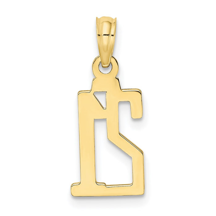 Million Charms 10K Yellow Gold  Number 21 Pendant, Graduation, Birthday, Anniversary